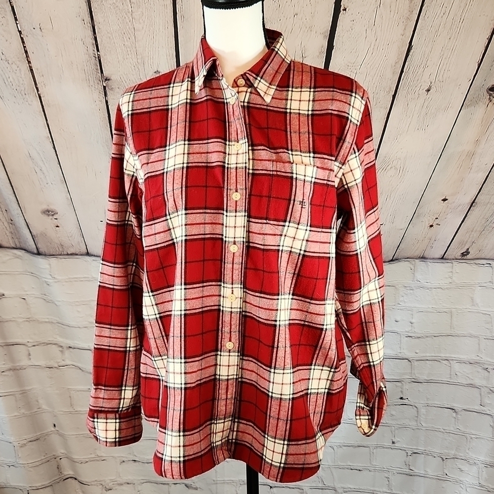 Lauren Ralph Lauren women's flannel button down shirt